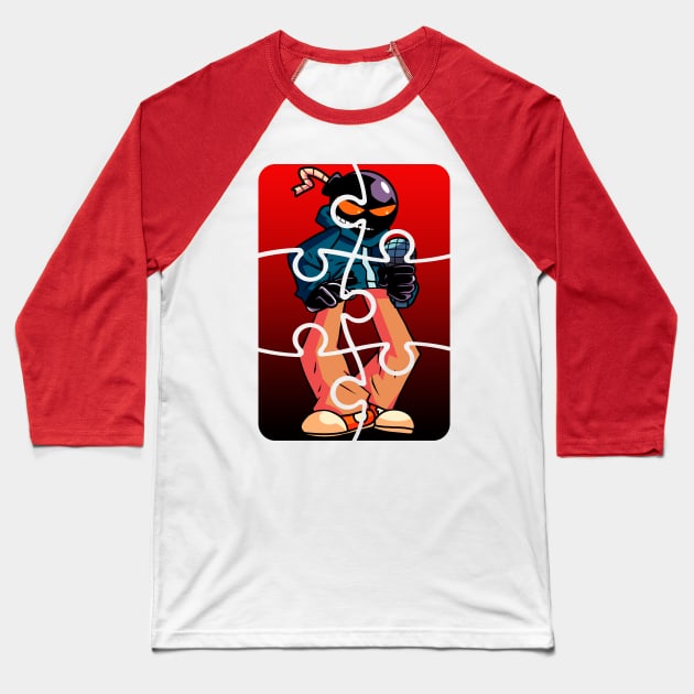 Fnf whitty character Puzzle Baseball T-Shirt by Abrek Art